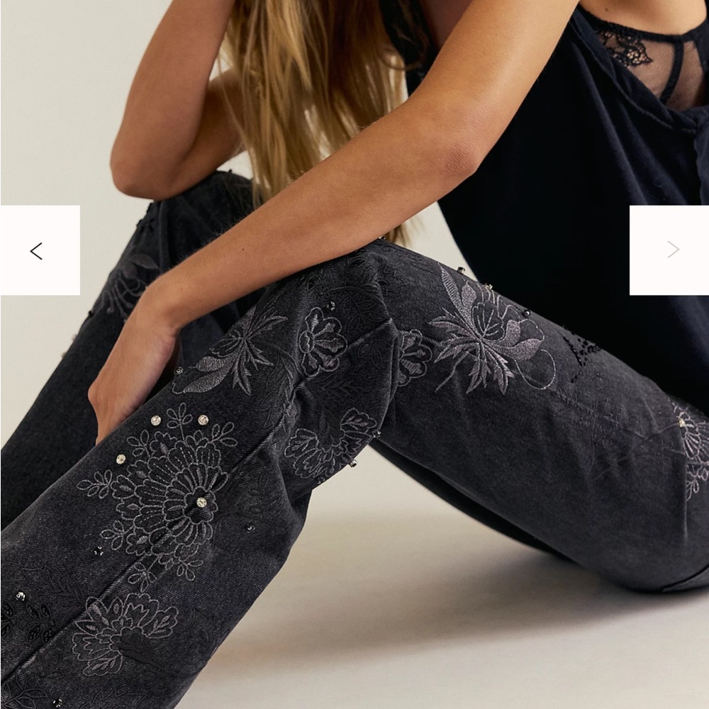 We The Free Irie Embroidered and Studded Jeans